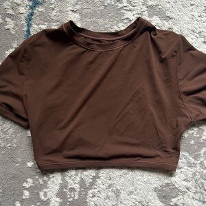 SKIMS Chocolate Brown Crop Top